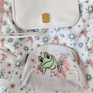Loungefly Disney Tangled Pascal Floral Slouch Backpack